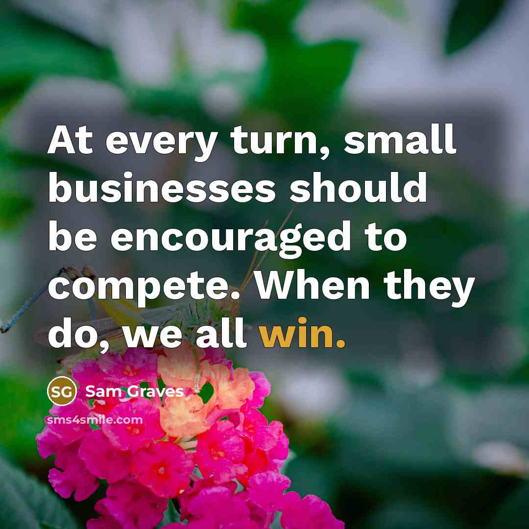 “At every turn, small businesses should be encouraged to compete.…” quote by Sam Graves