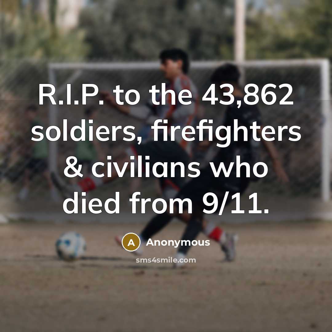 “R.I.P. to the 43,862 soldiers, firefighters & civilians who died…” quote by Anonymous