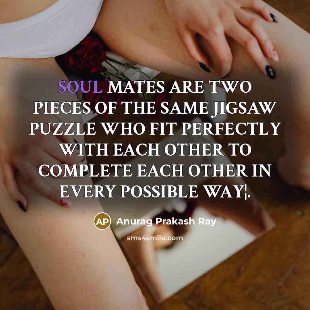 “SOUL MATES ARE TWO PIECES OF THE SAME JIGSAW PUZZLE…” quote by Anurag Prakash Ray