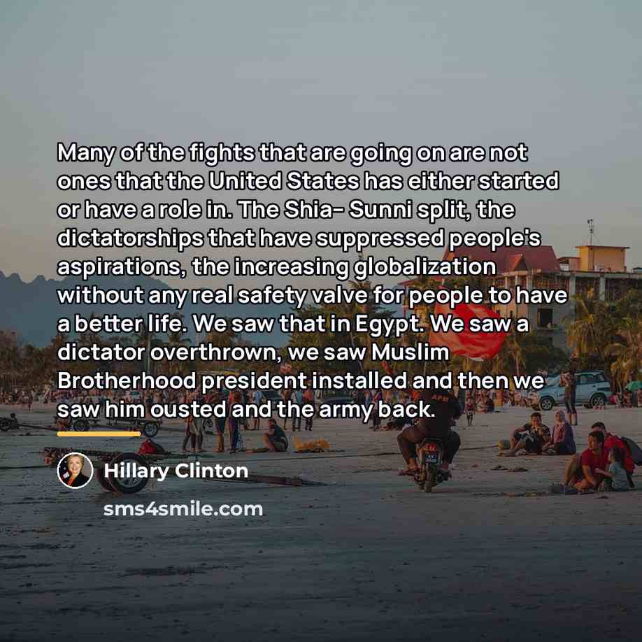 “Many of the fights that are going on are not…” quote by Hillary Clinton