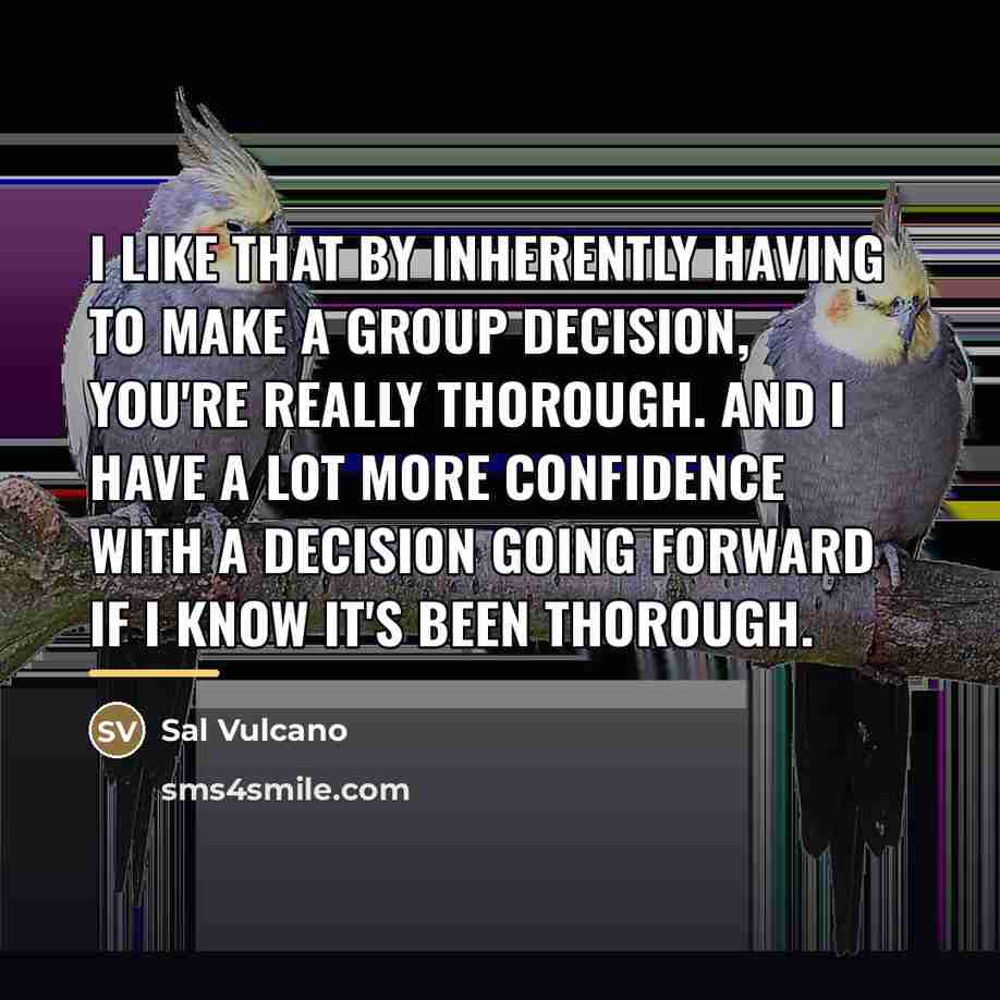 “I like that by inherently having to make a group…” quote by Sal Vulcano