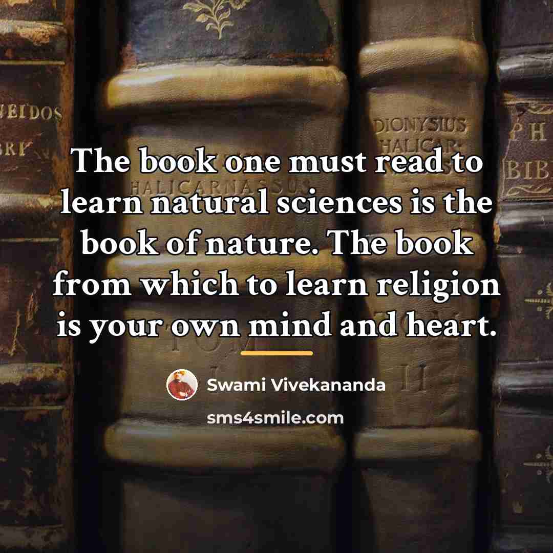 “The book one must read to learn natural sciences is…” quote by Swami Vivekananda