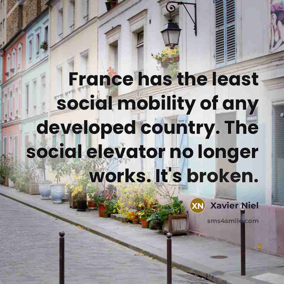 “France has the least social mobility of any developed country.…” quote by Xavier Niel