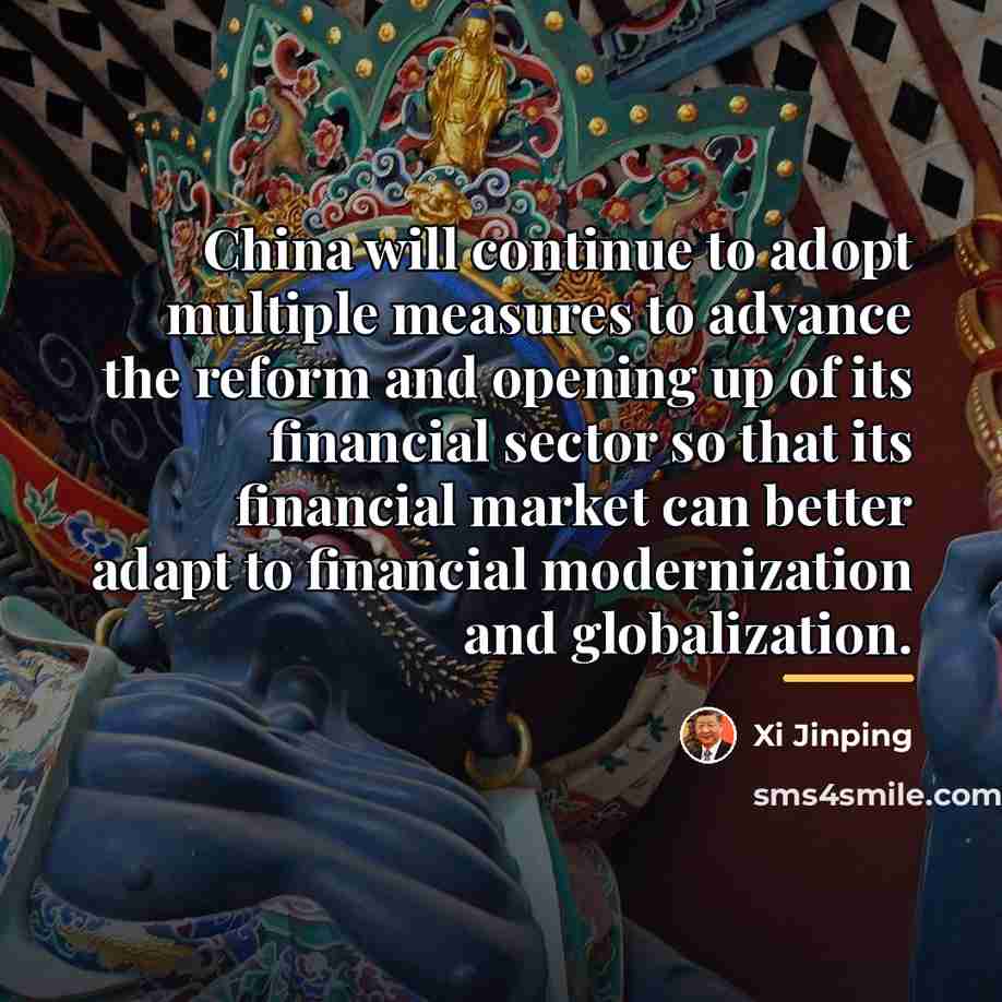 “China will continue to adopt multiple measures to advance the…” quote by Xi Jinping