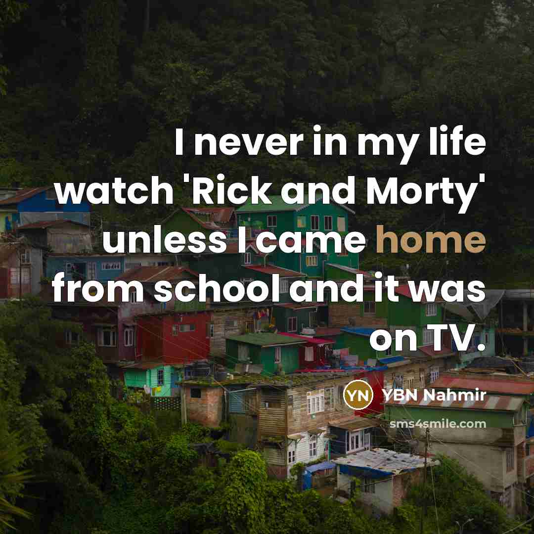 “I never in my life watch 'Rick and Morty' unless…” quote by YBN Nahmir