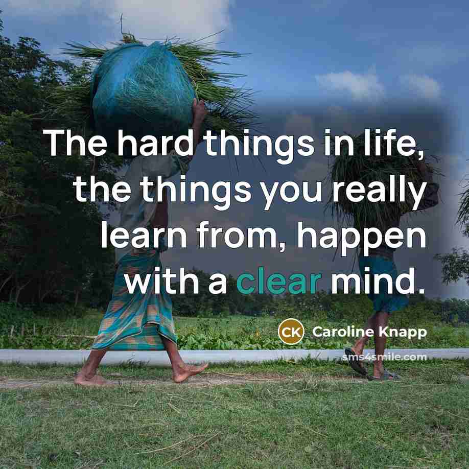 “The hard things in life, the things you really learn…” quote by Caroline Knapp