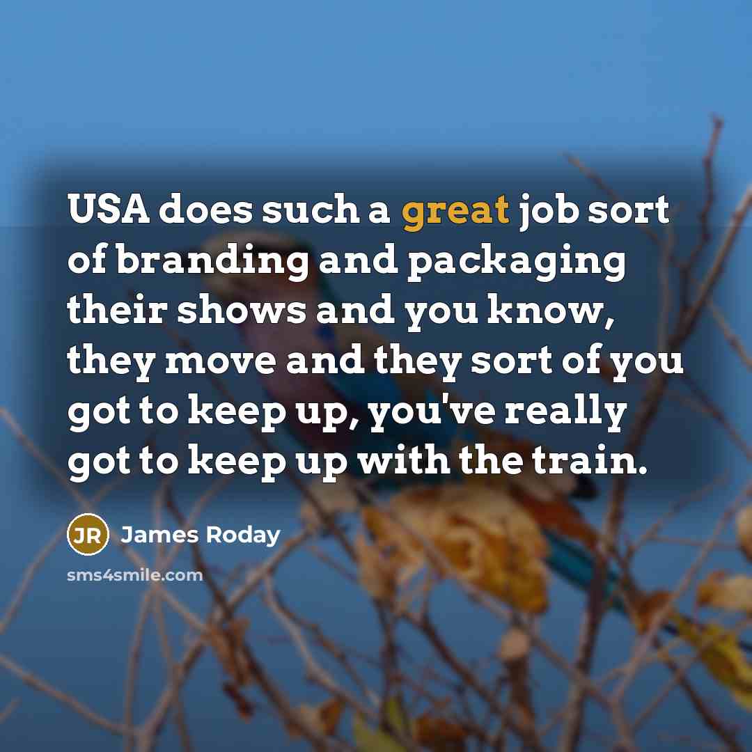 “USA does such a great job sort of branding and…” quote by James Roday