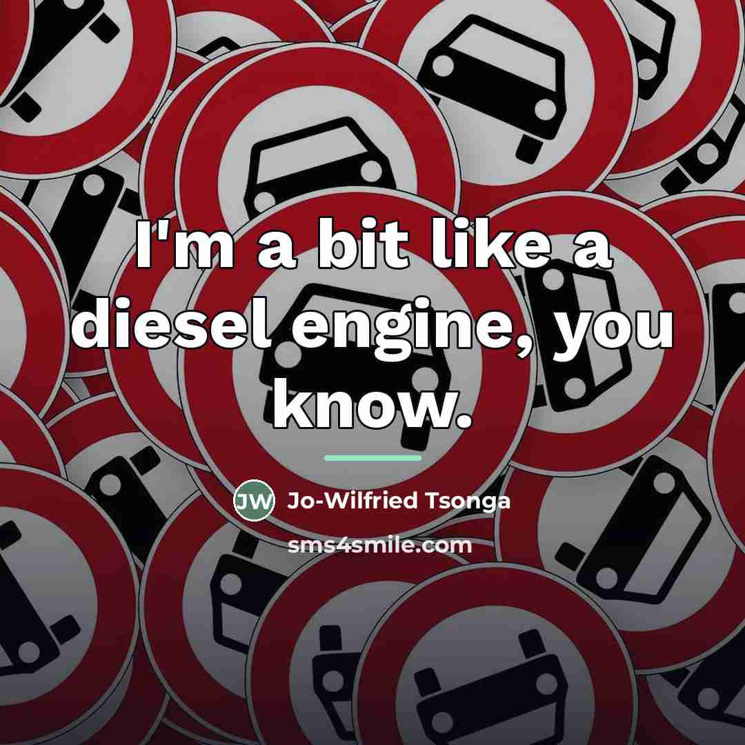 “I'm a bit like a diesel engine, you know.…” quote by Jo-Wilfried Tsonga