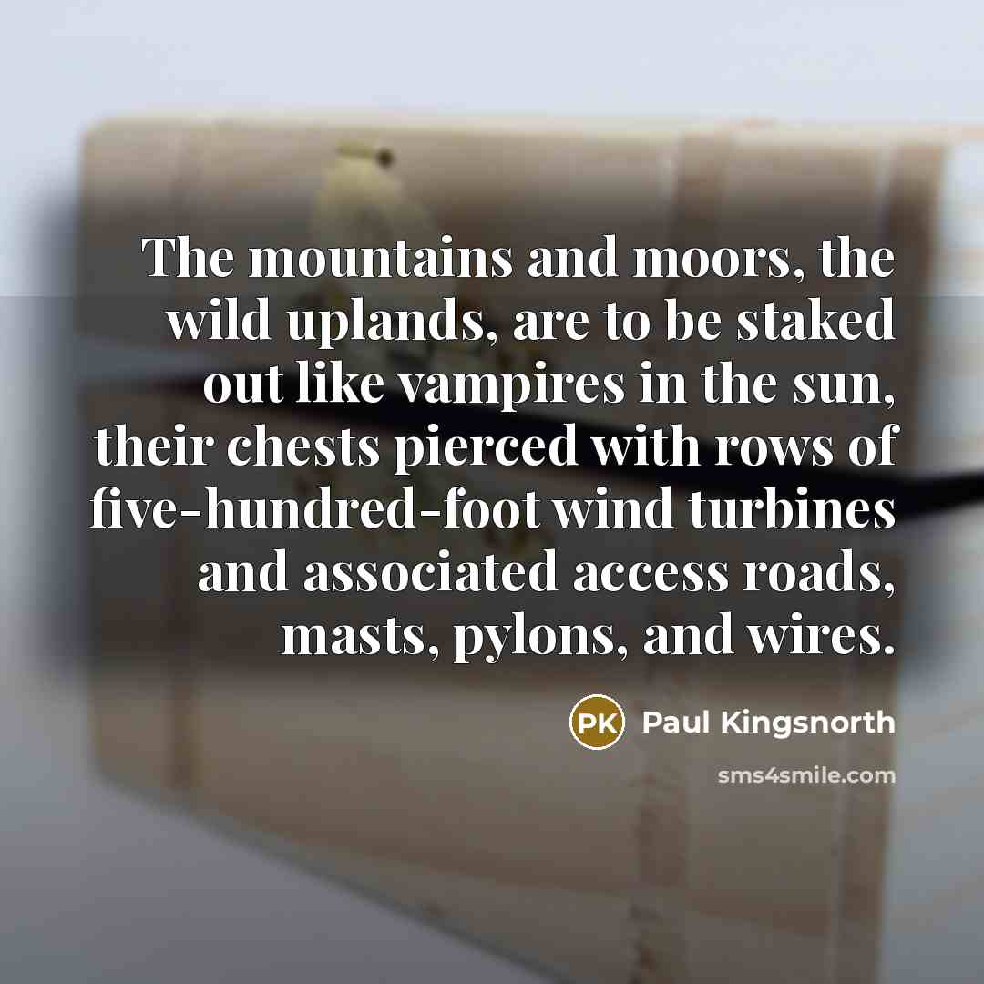 “The mountains and moors, the wild uplands, are to be…” quote by Paul Kingsnorth
