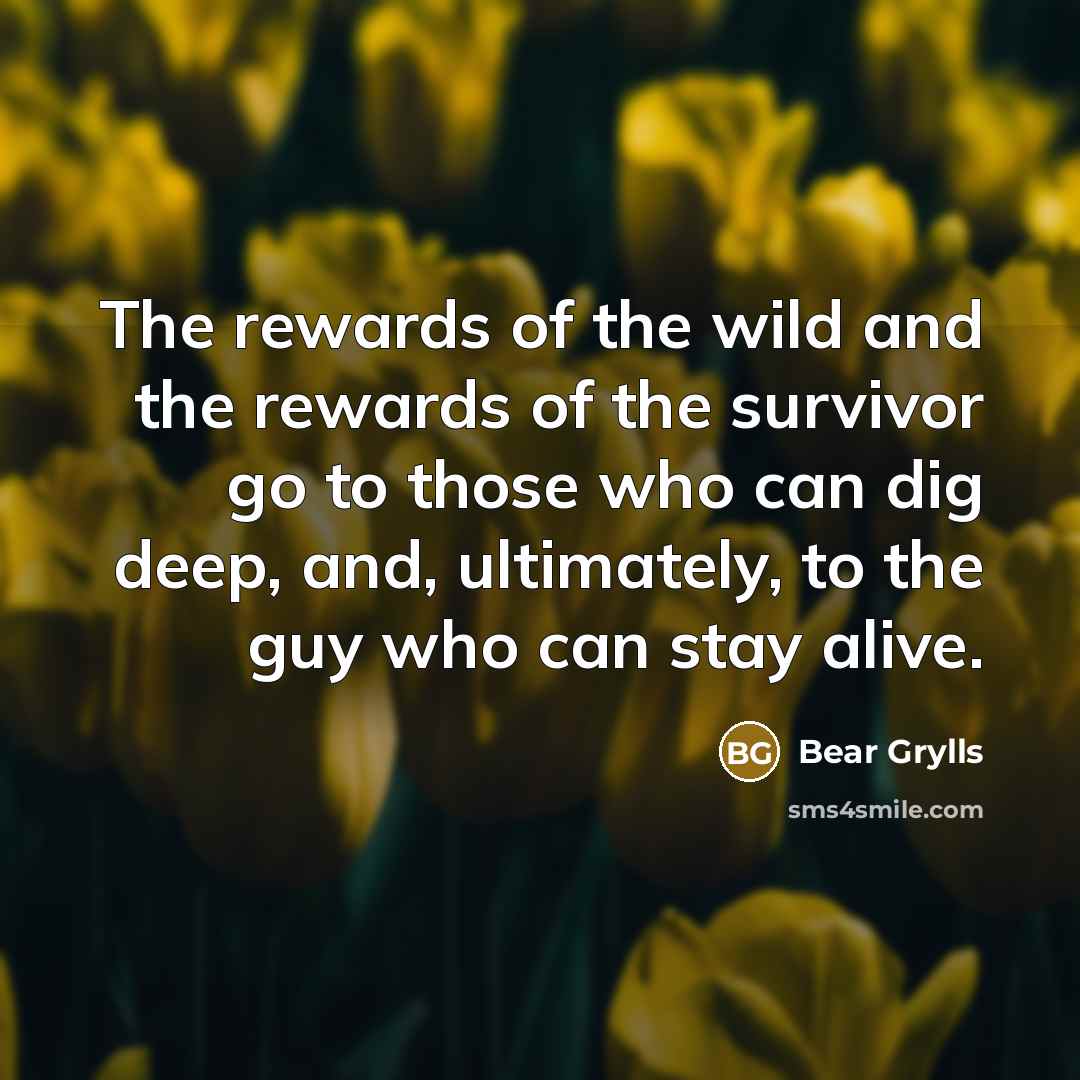 “The rewards of the wild and the rewards of the…” quote by Bear Grylls