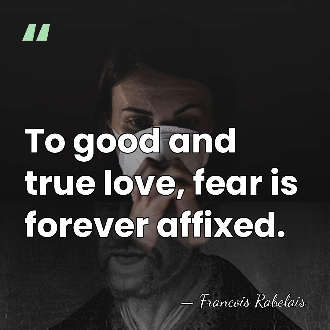 To good and true love, fear is forever affixed. - Francois Rabelais