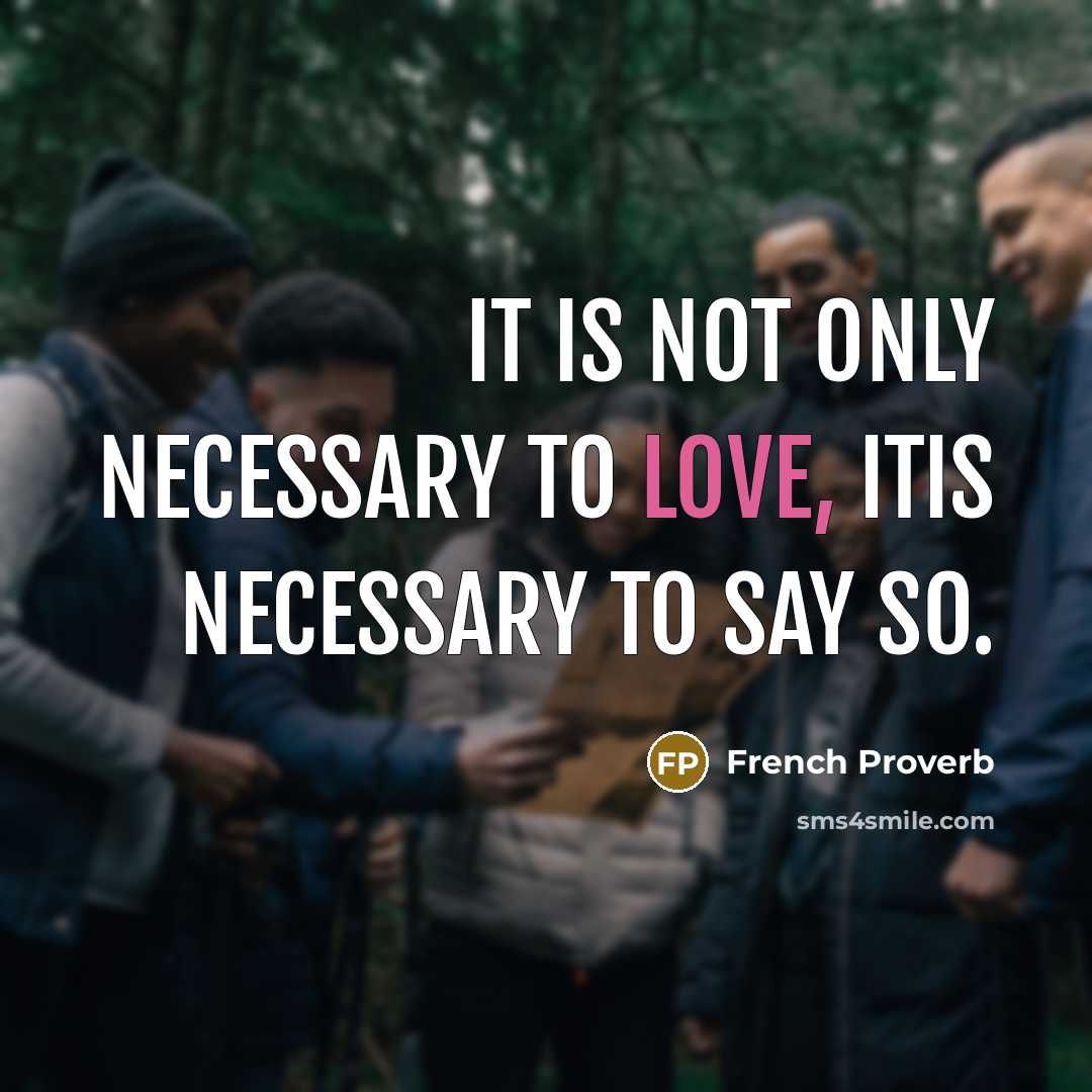 “It is not only necessary to love, Itis necessary to…” quote by French Proverb