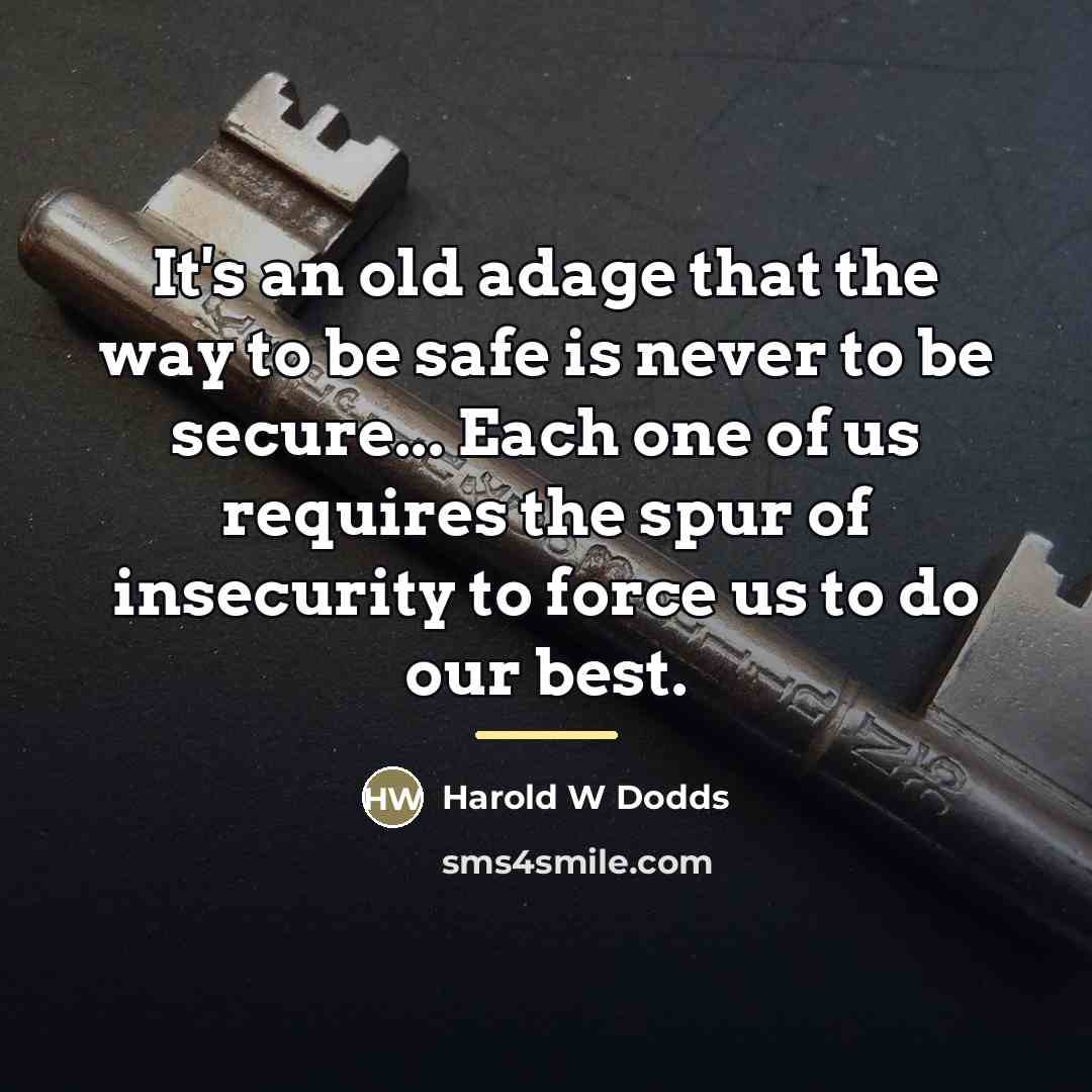 “It's an old adage that the way to be safe…” quote by Anonymous