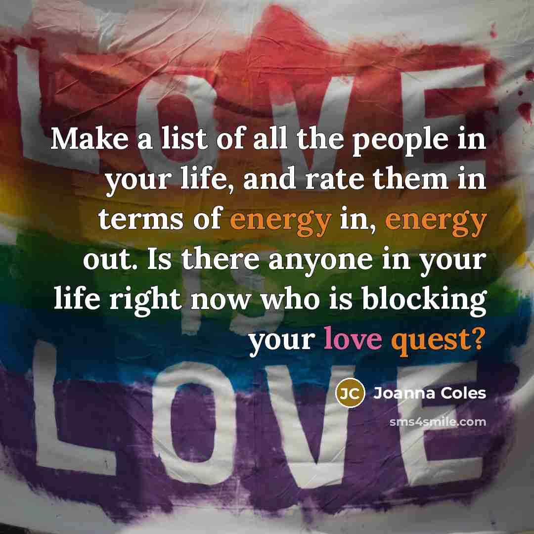 “Make a list of all the people in your life,…” quote by Joanna Coles