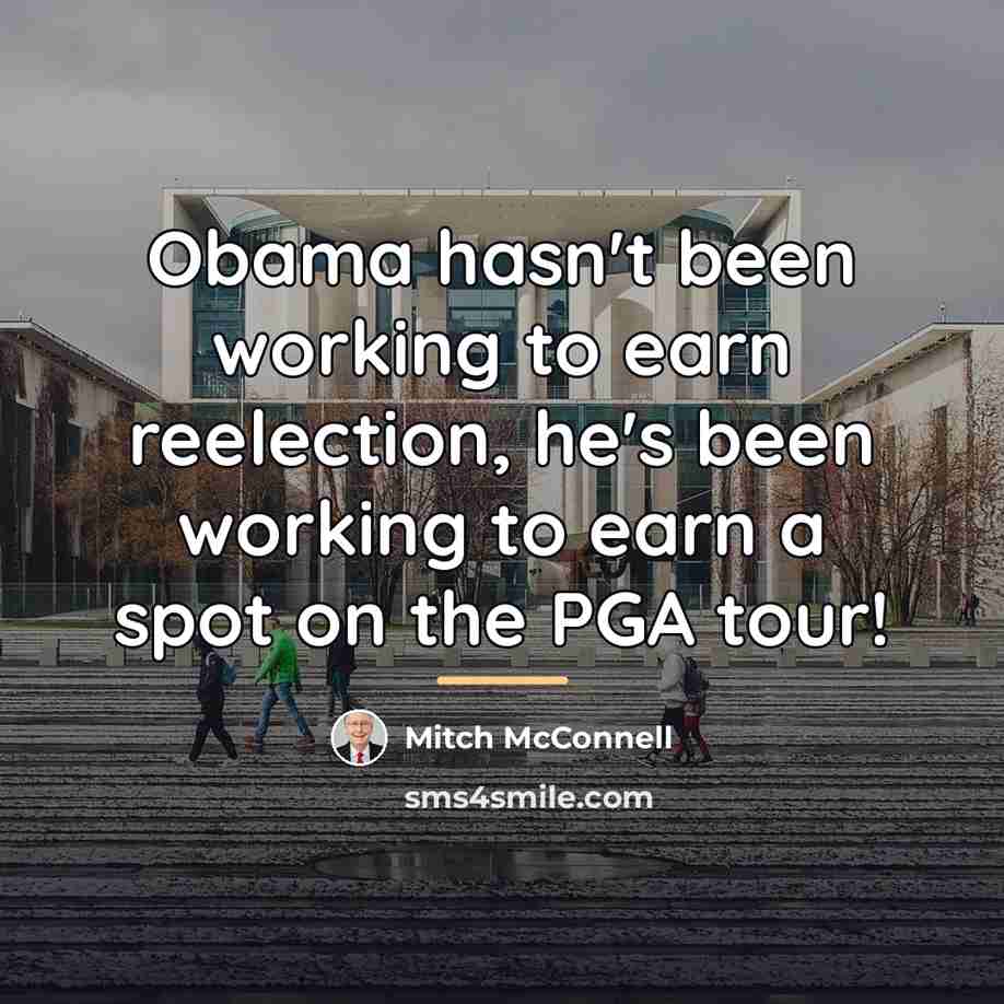 “Obama hasn't been working to earn reelection, he's been working…” quote by Mitch McConnell