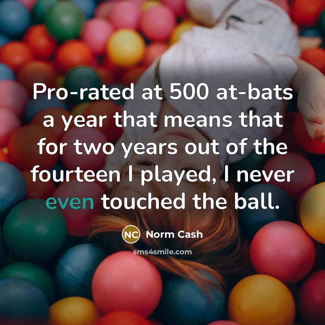 “Pro-rated at 500 at-bats a year that means that for…” quote by Norm Cash