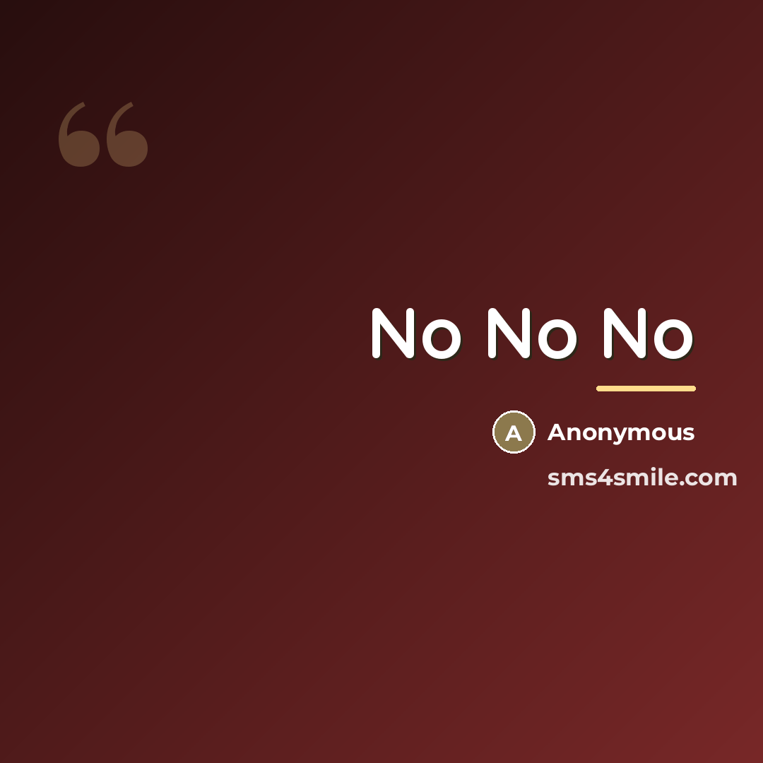 “No No No…” quote by Anonymous