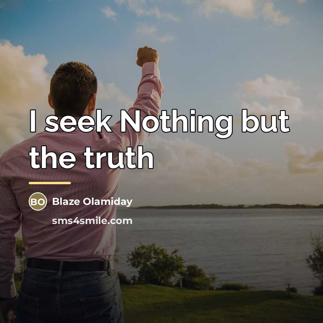 “I seek Nothing but the truth…” quote by Blaze Olamiday