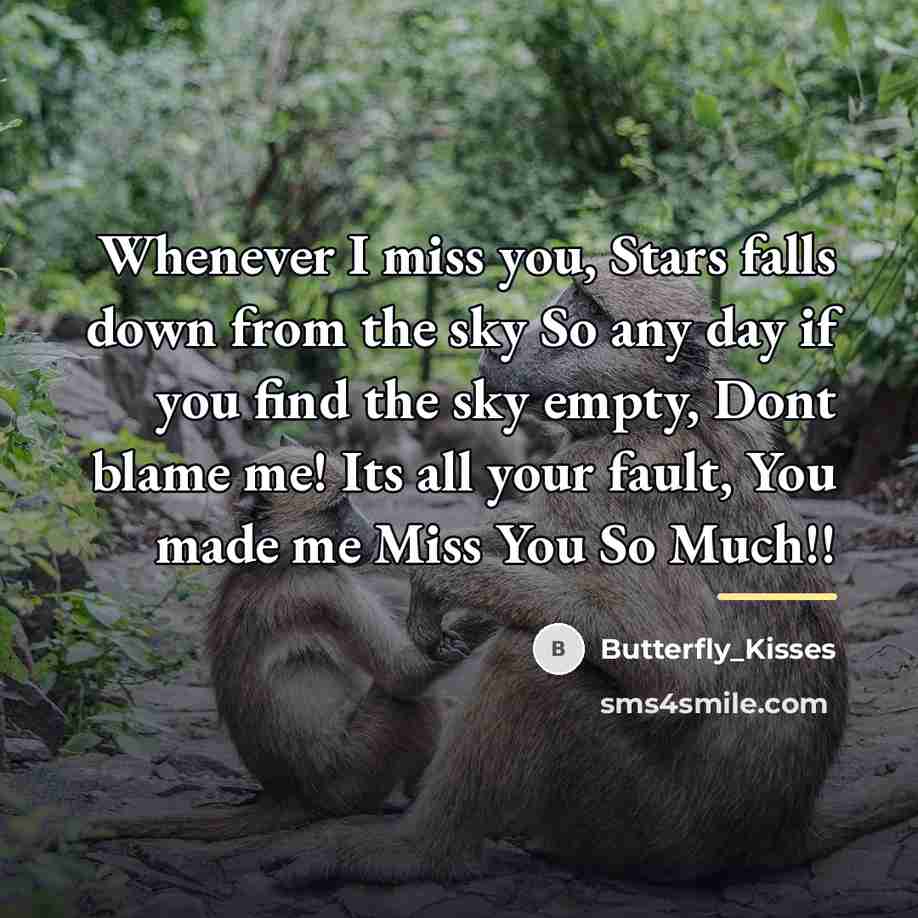 “Whenever I miss you, Stars falls down from the sky…” quote by Butterfly_Kisses
