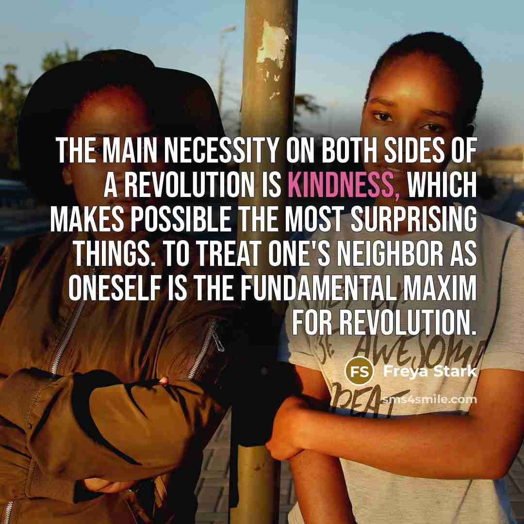 “the main necessity on both sides of a revolution is…” quote by Freya Stark