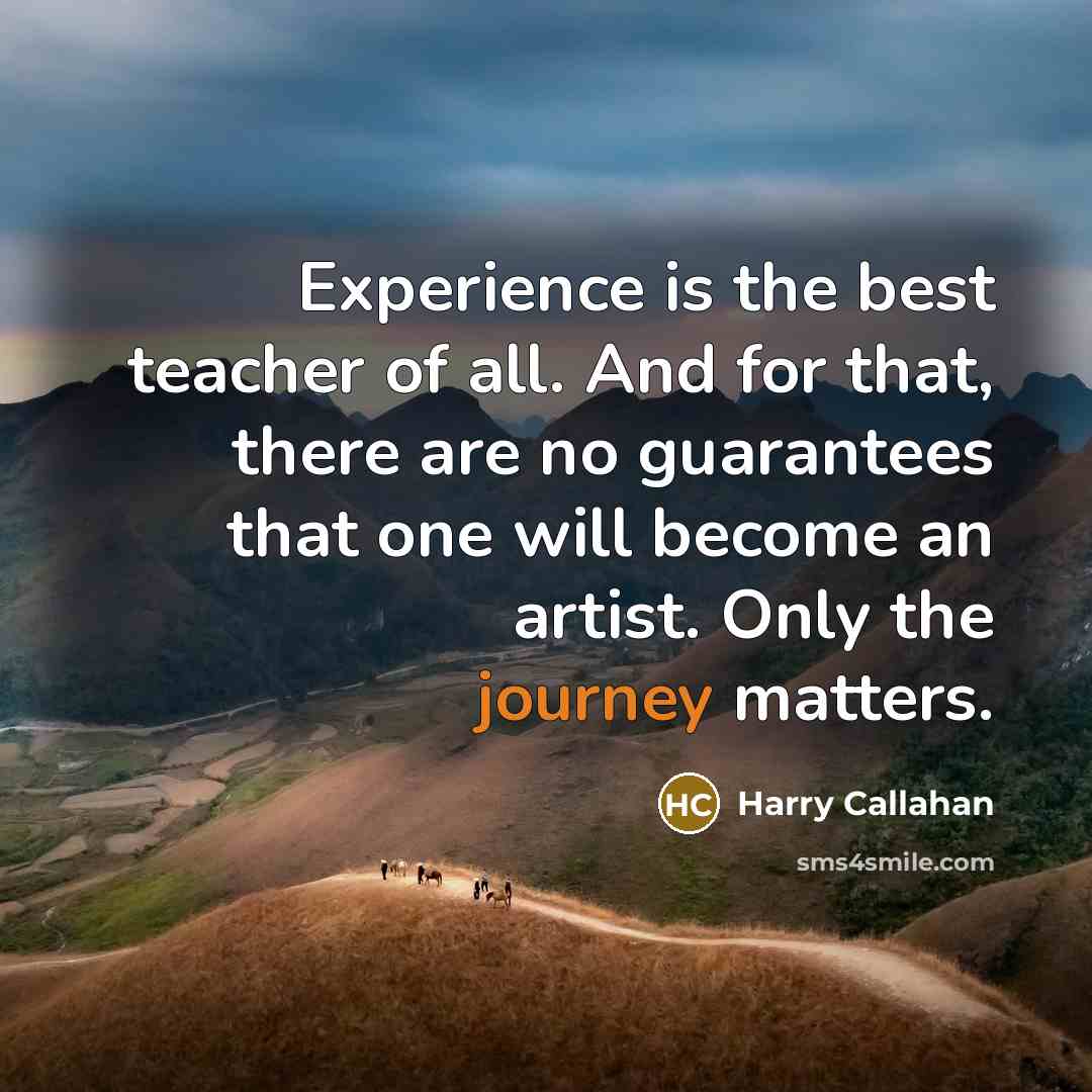 “Experience is the best teacher of all. And for that,…” quote by Harry Callahan