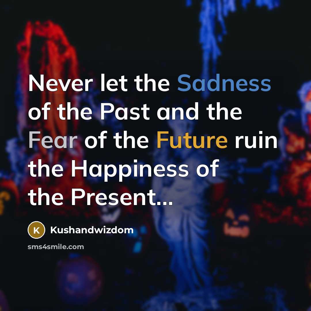 “Never let the Sadness of the Past and the Fear…” quote by Kushandwizdom