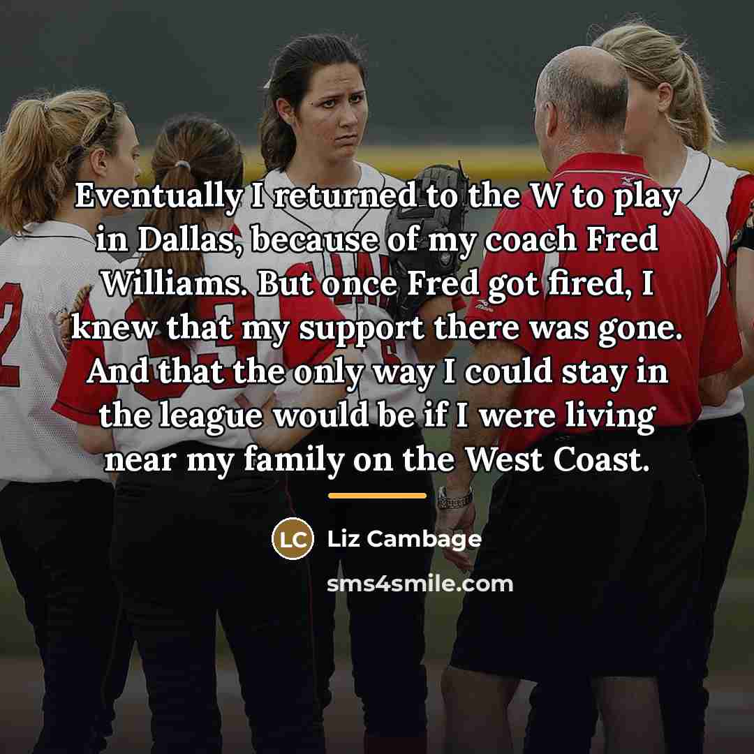 “Eventually I returned to the W to play in Dallas,…” quote by Liz Cambage