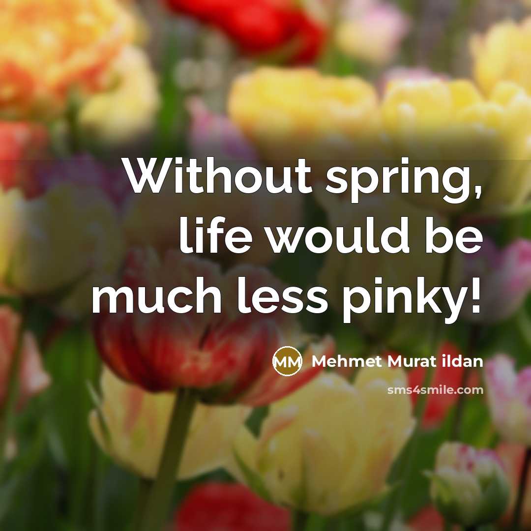 “Without spring, life would be much less pinky!…” quote by Mehmet Murat Ildan