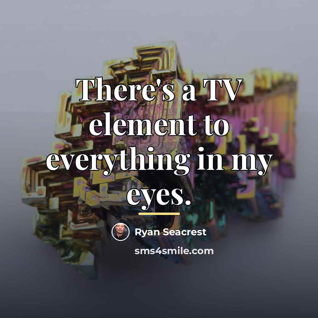 “There's a TV element to everything in my eyes.…” quote by Ryan Seacrest