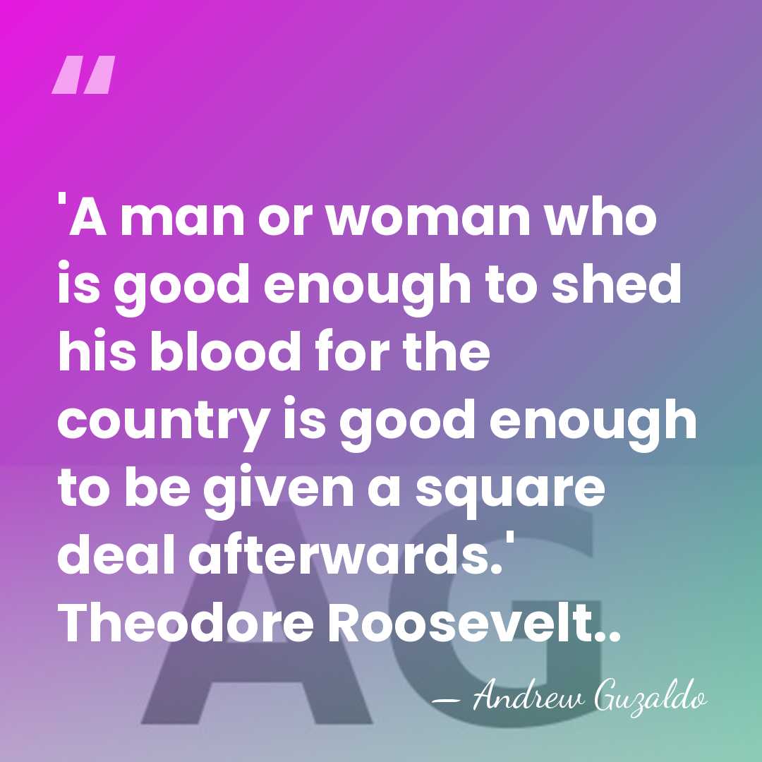 'A man or woman who is good enough to shed his blood&hellip; - Andrew Guzaldo