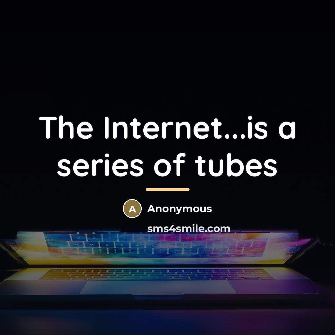 “The Internet...is a series of tubes…” quote by Anonymous