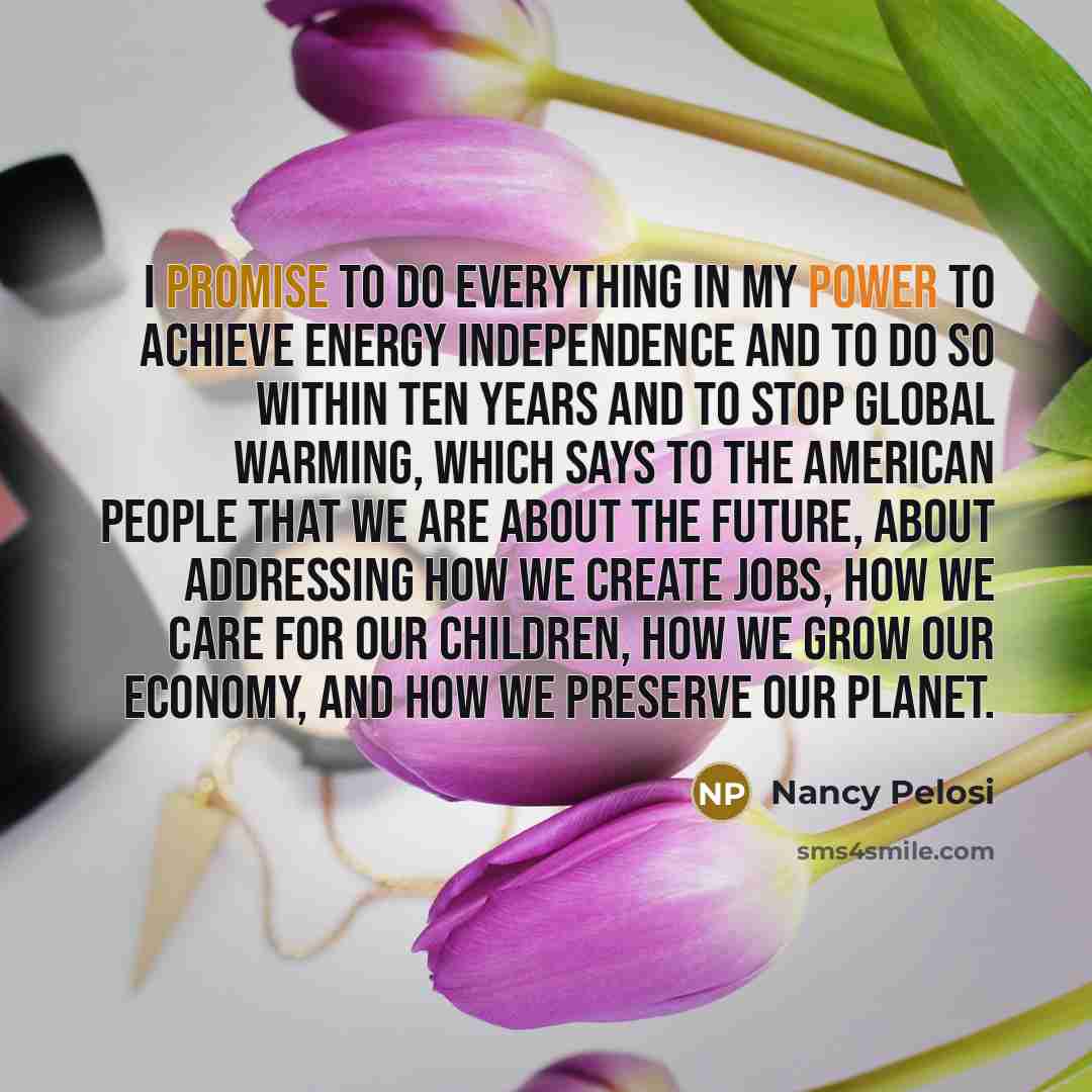 “I promise to do everything in my power to achieve…” quote by Nancy Pelosi