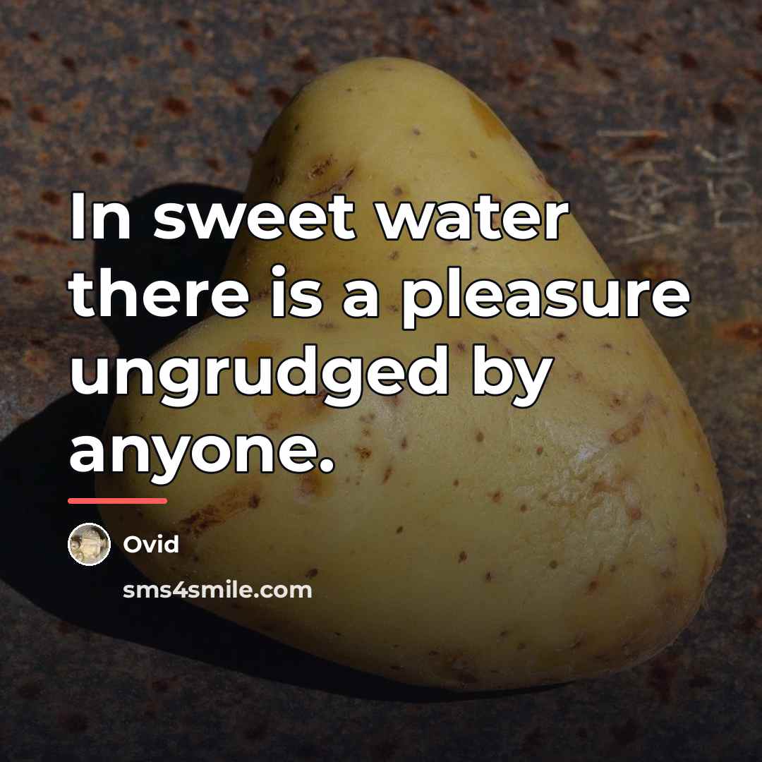 “In sweet water there is a pleasure ungrudged by anyone.…” quote by Ovid