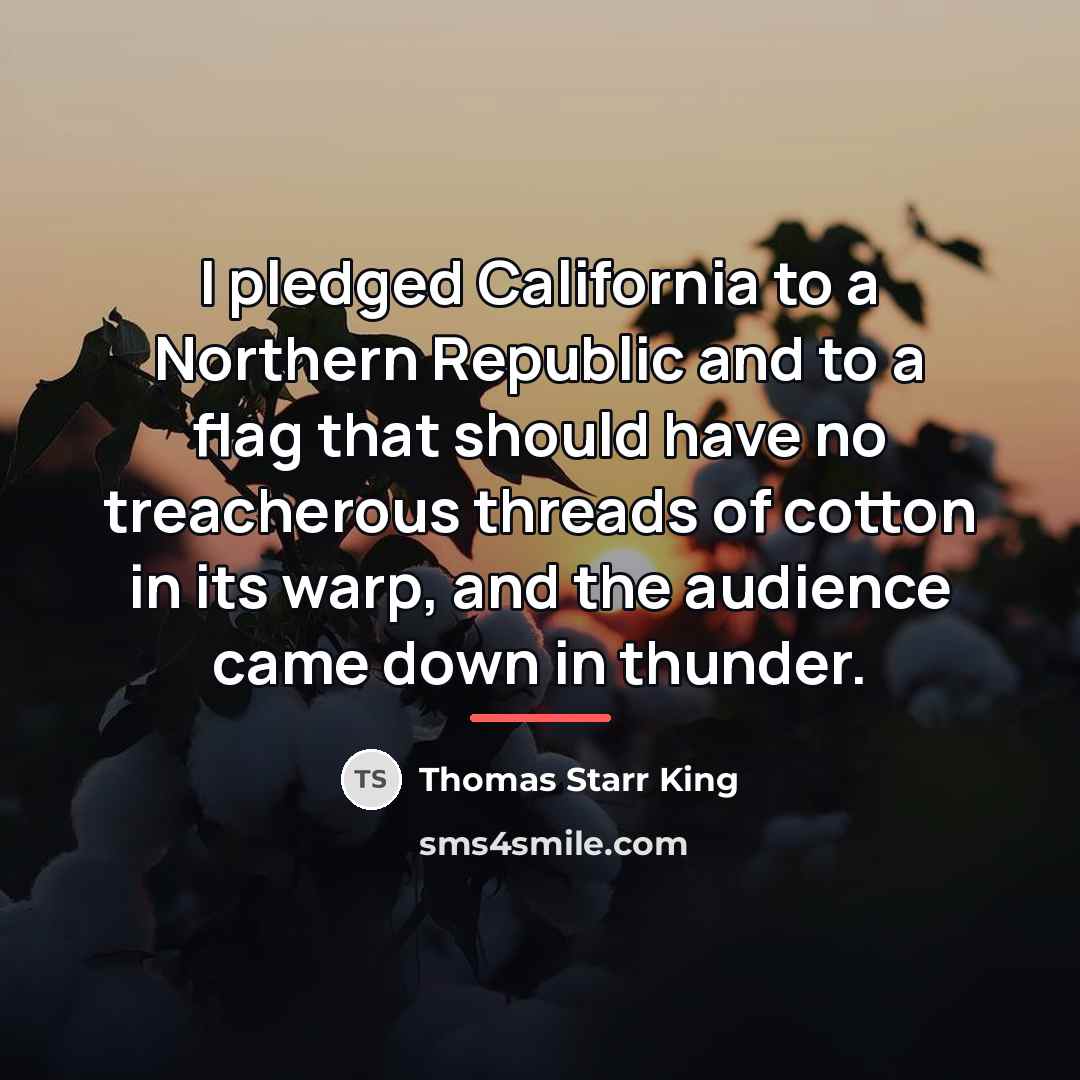 “I pledged California to a Northern Republic and to a…” quote by Thomas Starr King