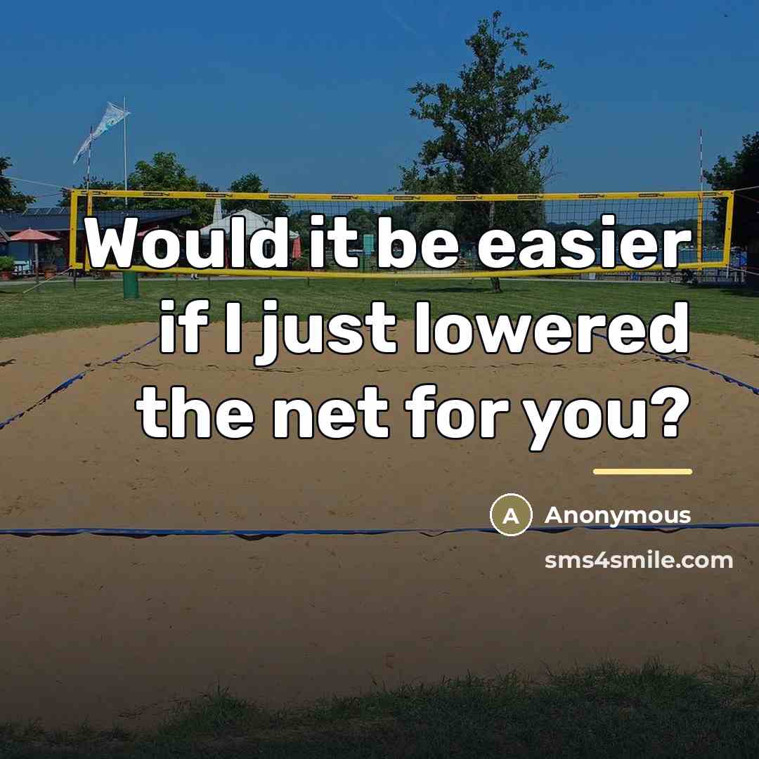 “Would it be easier if I just lowered the net…” quote by Anonymous