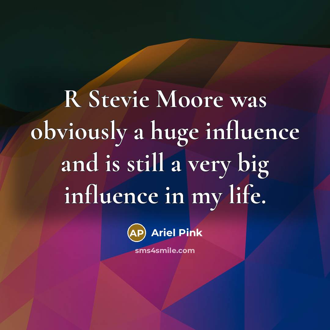 “R Stevie Moore was obviously a huge influence and is…” quote by Ariel Pink