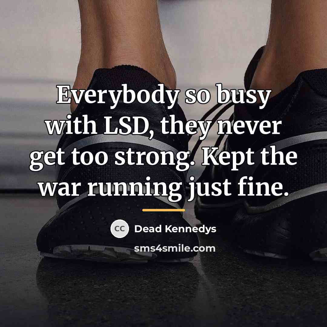 “Everybody so busy with LSD, they never get too strong.…” quote by Dead Kennedys