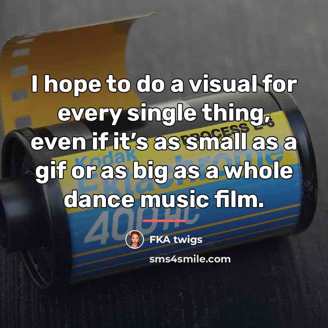 “I hope to do a visual for every single thing,…” quote by FKA twigs