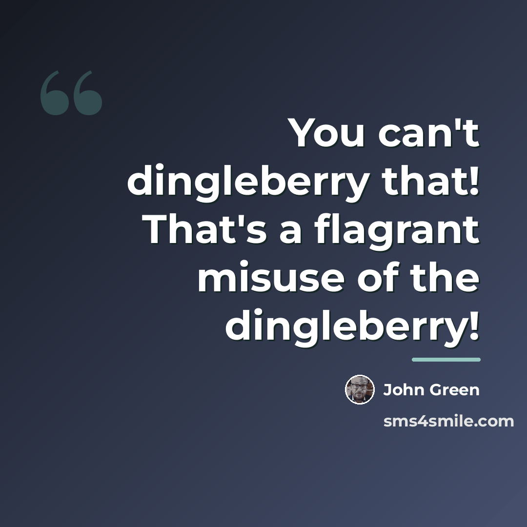 “You can't dingleberry that! That's a flagrant misuse of the…” quote by John Green