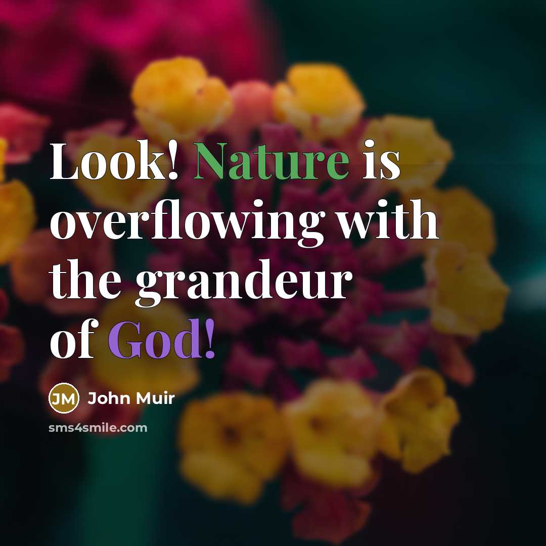 “Look! Nature is overflowing with the grandeur of God!…” quote by John Muir