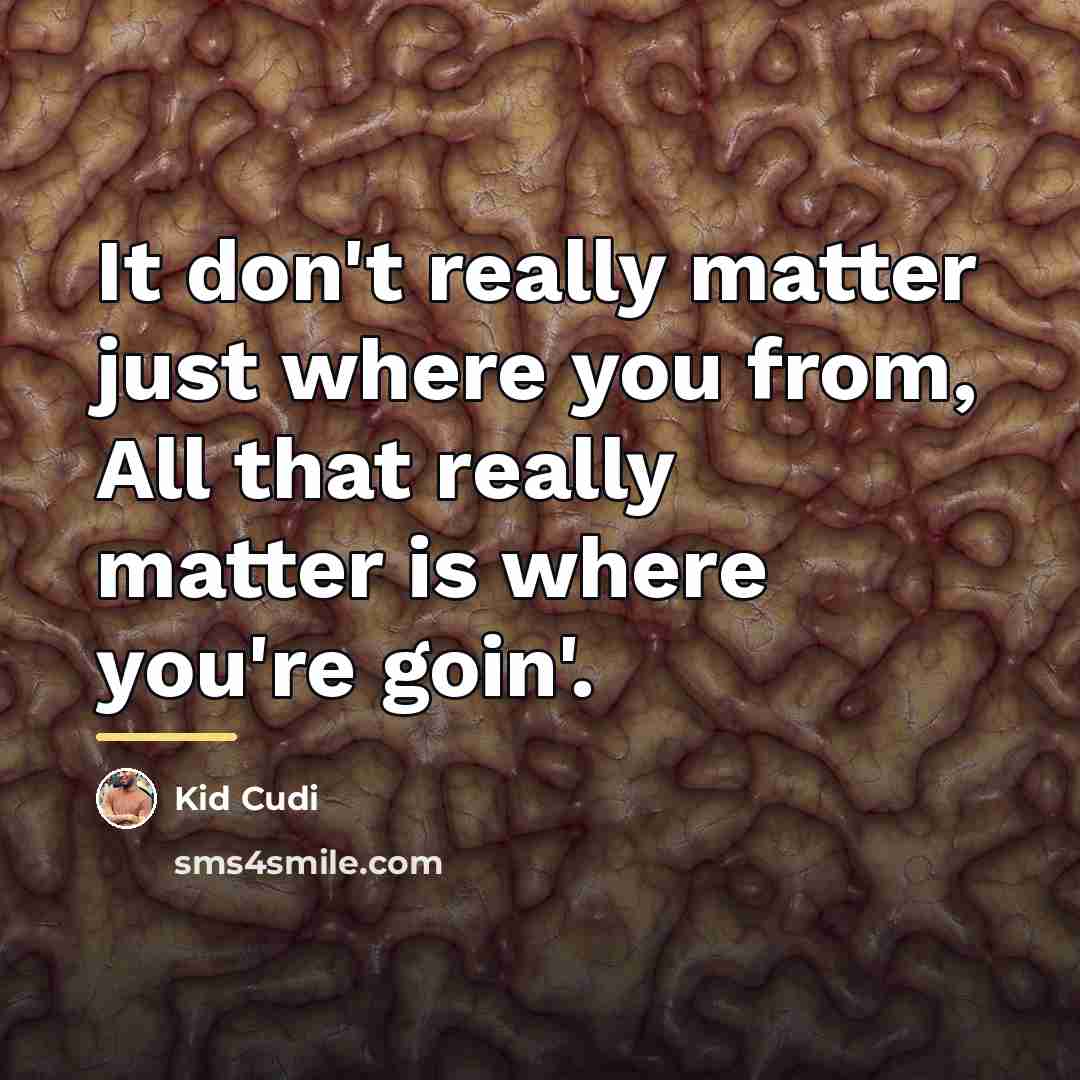 “It don't really matter just where you from, All that…” quote by Kid Cudi