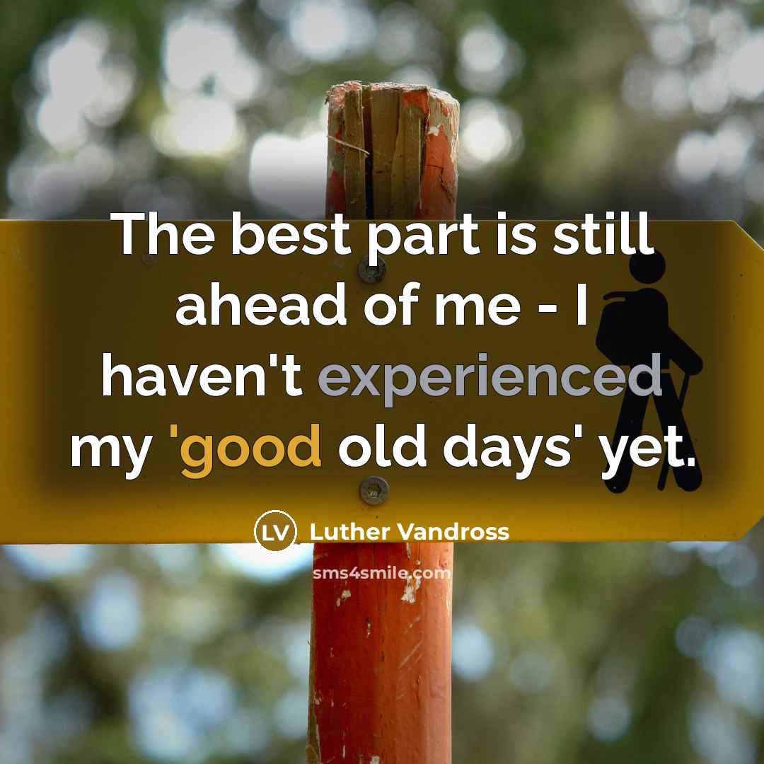 “The best part is still ahead of me - I haven't experienced my 'good old days' yet.” quote by Luther Vandross