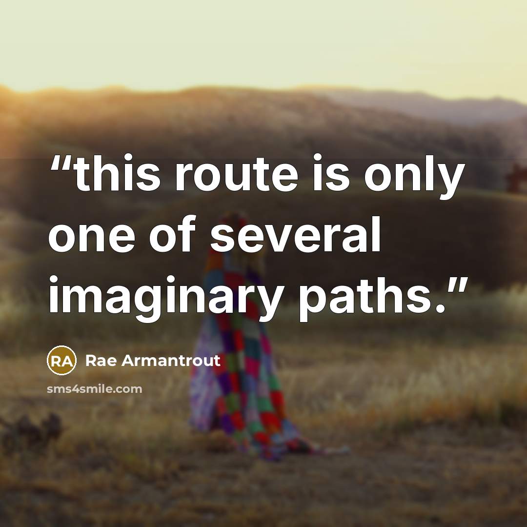 “this route is only one of several imaginary paths.” quote by Rae Armantrout