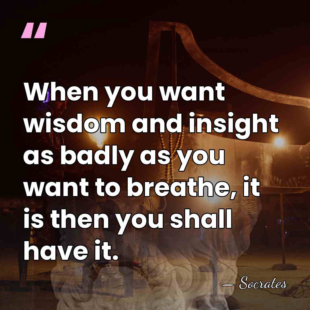 When you want wisdom and insight as badly as you want to&hellip; - Socrates