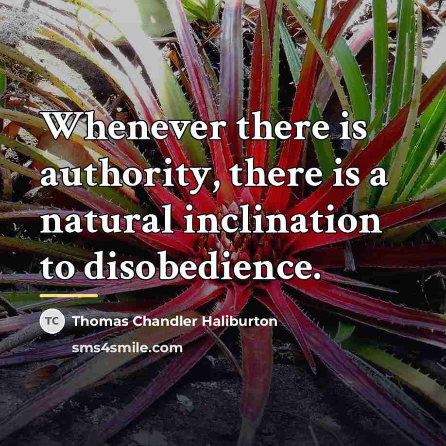 “Whenever there is authority, there is a natural inclination to…” quote by Thomas Chandler Haliburton