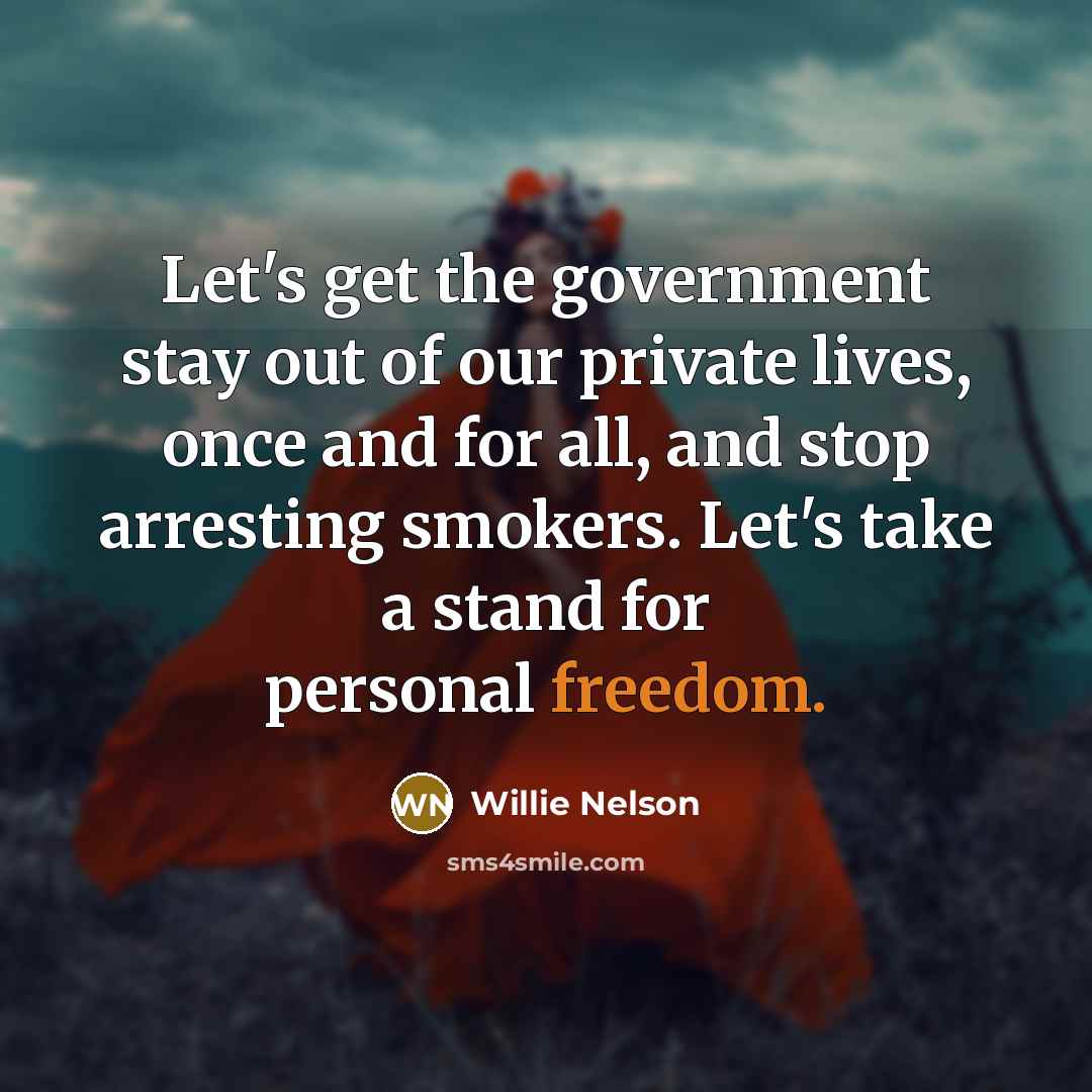 “Let's get the government stay out of our private lives,…” quote by Willie Nelson