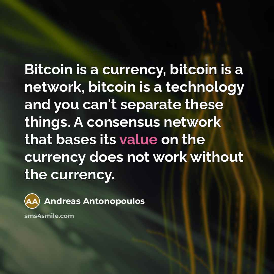 “Bitcoin is a currency, bitcoin is a network, bitcoin is…” quote by Andreas Antonopoulos