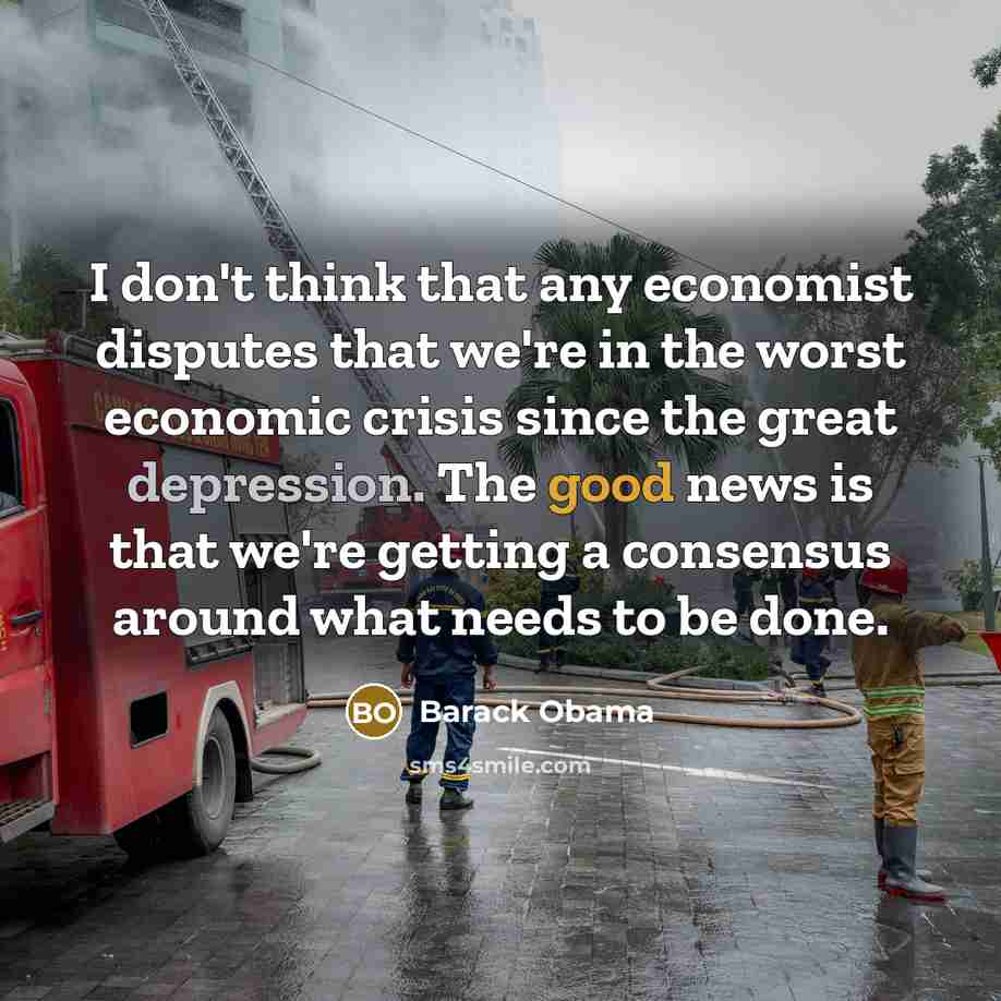“I don't think that any economist disputes that we're in…” quote by Barack Obama