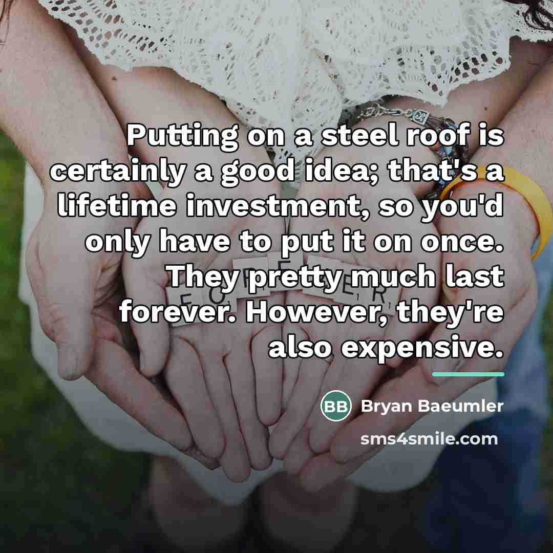 “Putting on a steel roof is certainly a good idea;…” quote by Bryan Baeumler