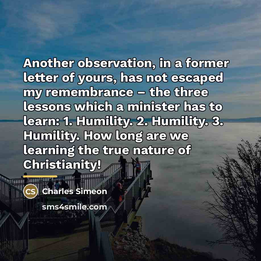 “Another observation, in a former letter of yours, has not…” quote by Charles Simeon